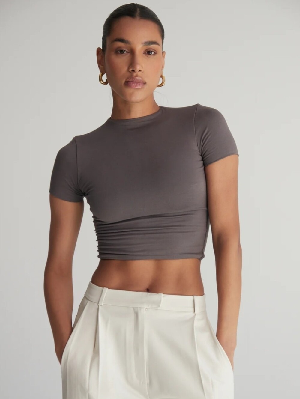 New Re Ona Gray Signature Short Sleeve Tee Shirt